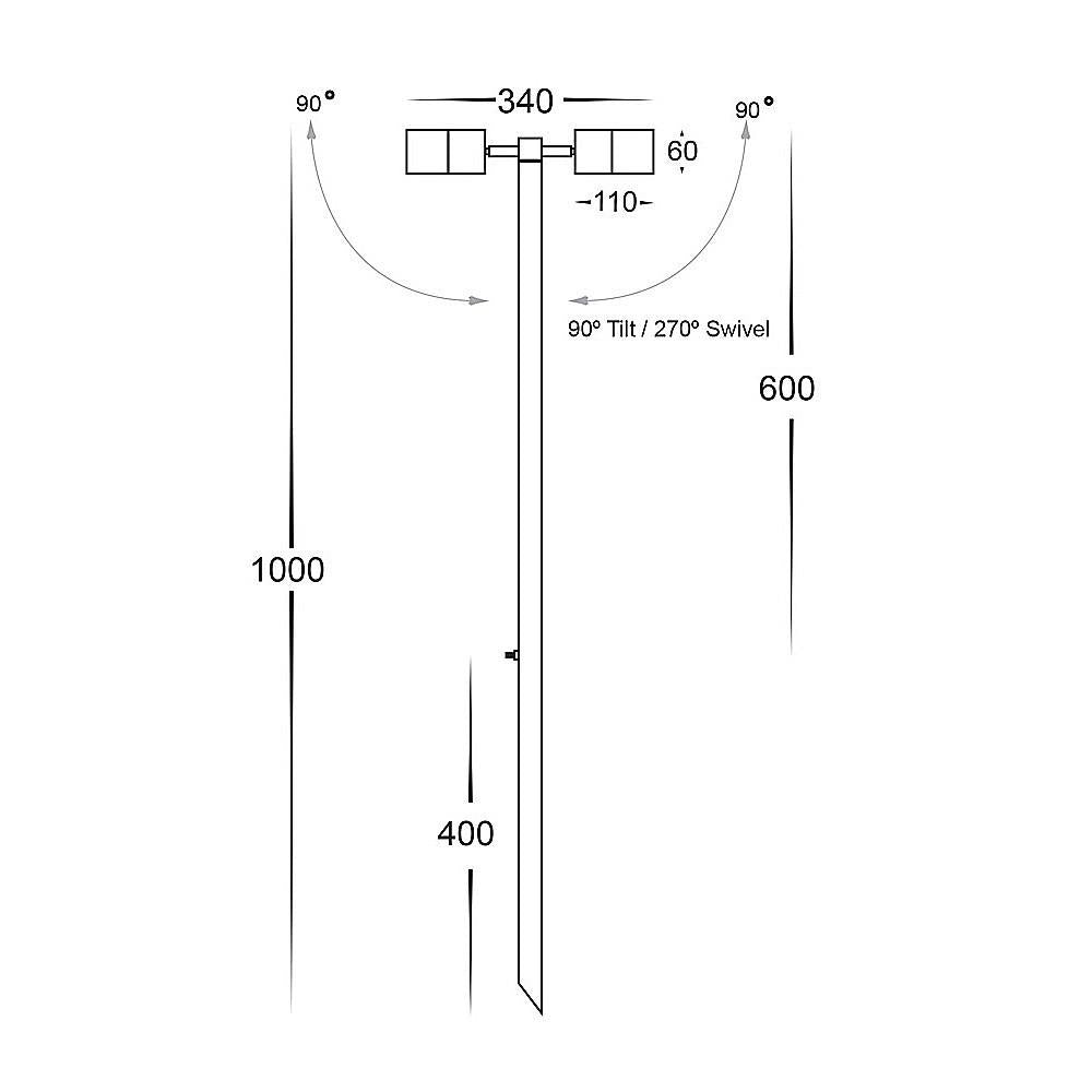 Havit HV1425T Tivah Black TRI Colour Double Adjustable LED Bollard Spike Light
