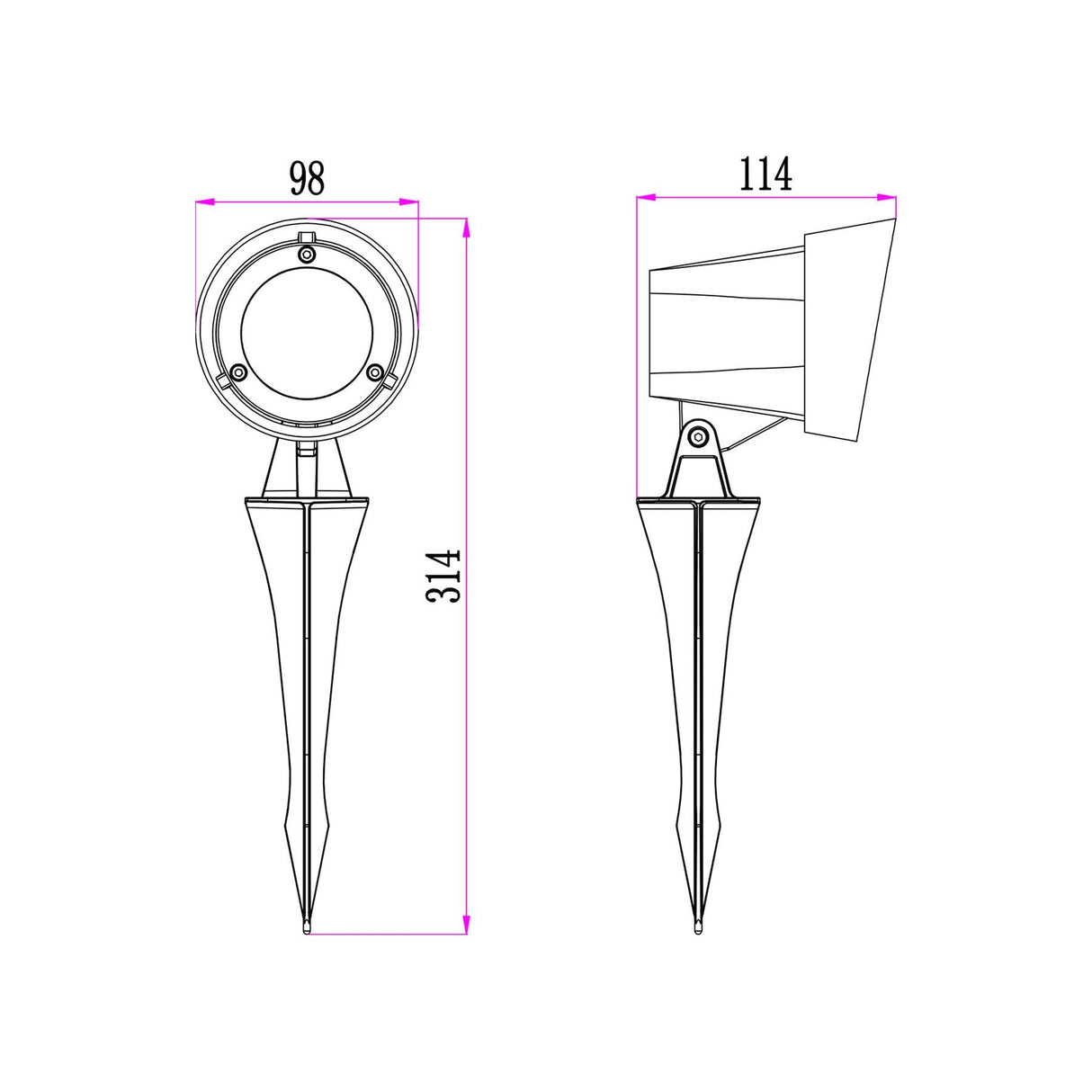 CLA Kolec Exterior LED Garden Spike Light