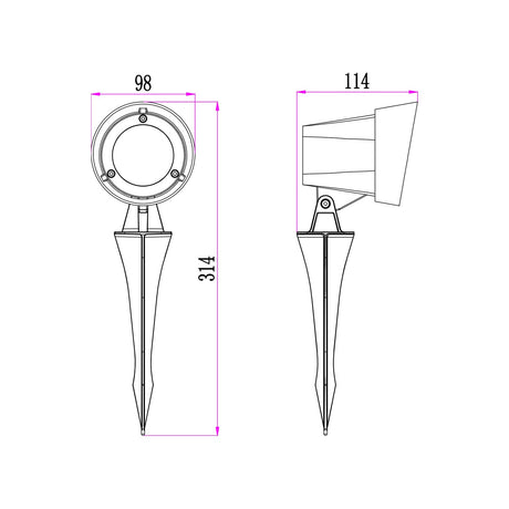 CLA Kolec Exterior LED Garden Spike Light