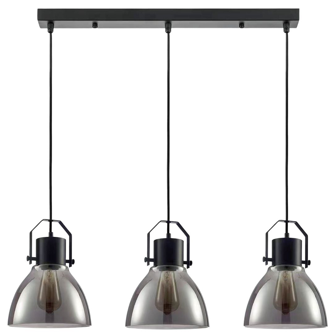 LAMPO Matte Black Pendant Light – 3 Light LED by VM Lighting