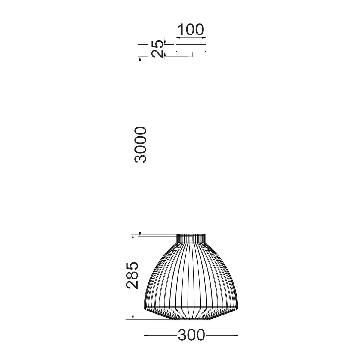 CLA Manu Interior Cone (Concave) Wire Cage Pendant Lights