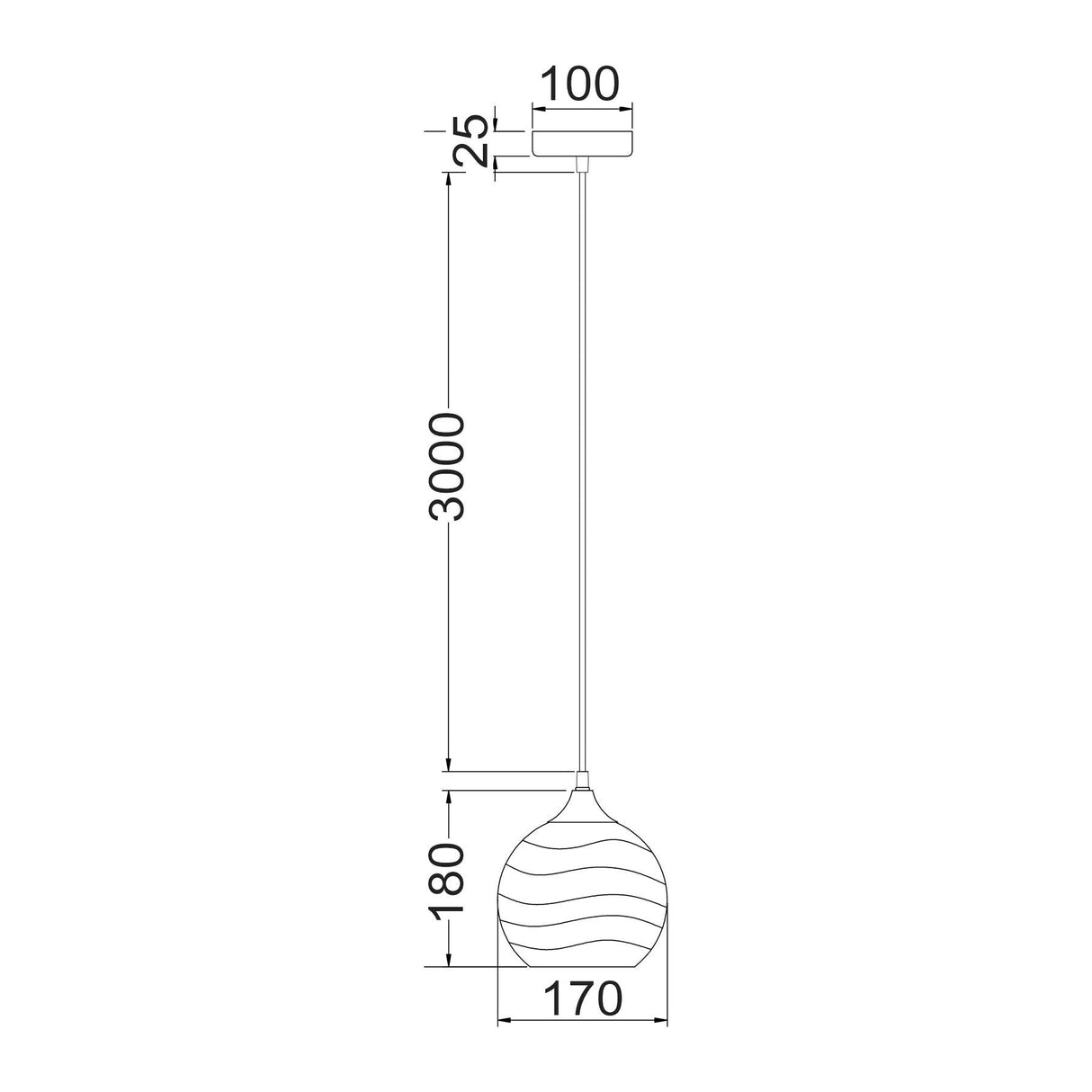 CLA Marbre Interior Wine Glass Wavy Glass Pendant Lights