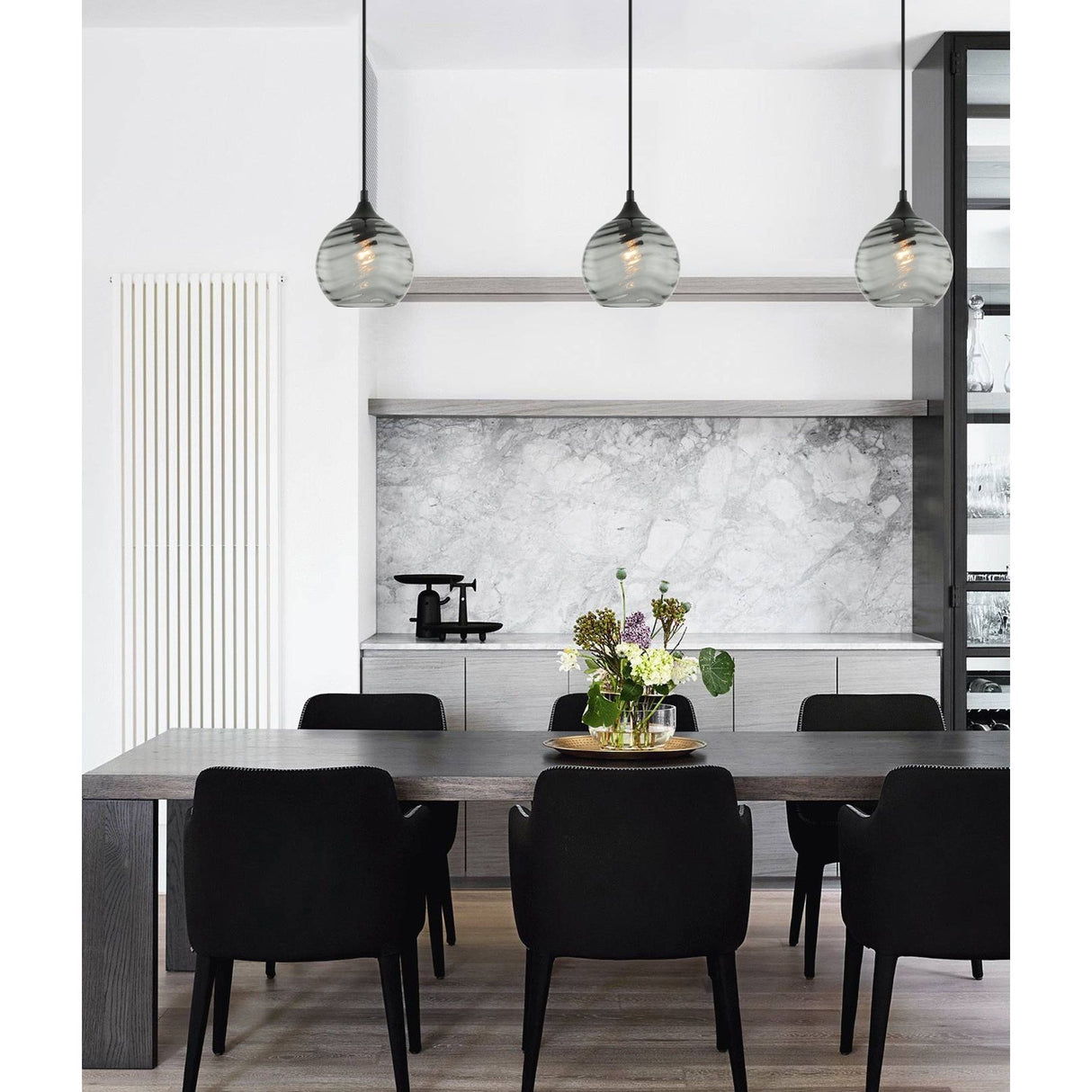 CLA Marbre Interior Wine Glass Wavy Glass Pendant Lights