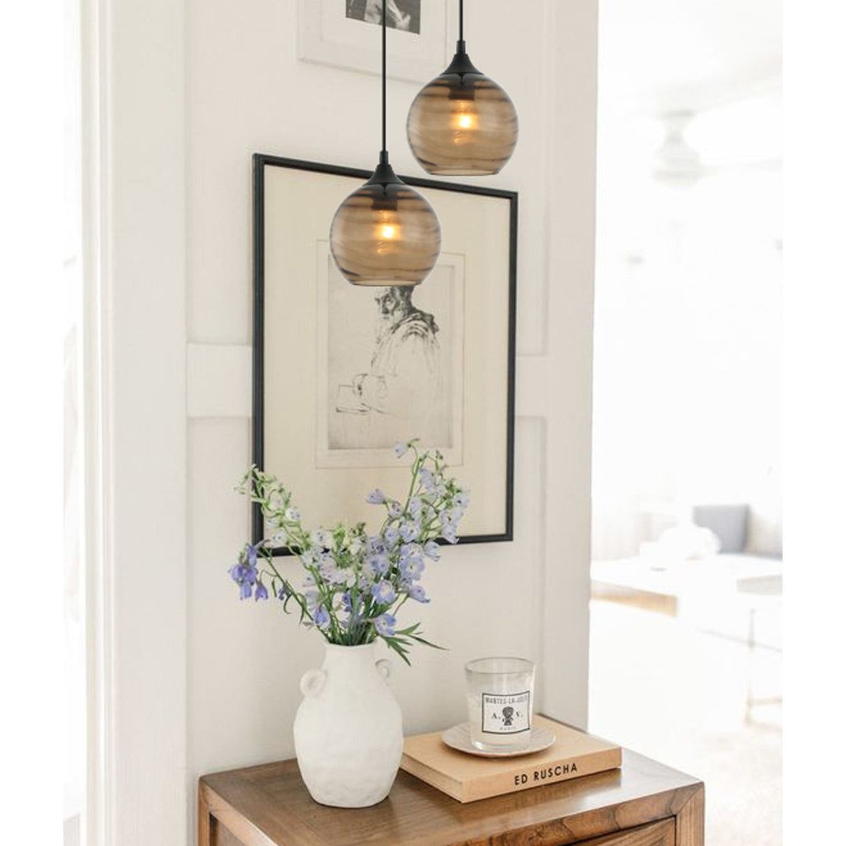 CLA Marbre Interior Wine Glass Wavy Glass Pendant Lights