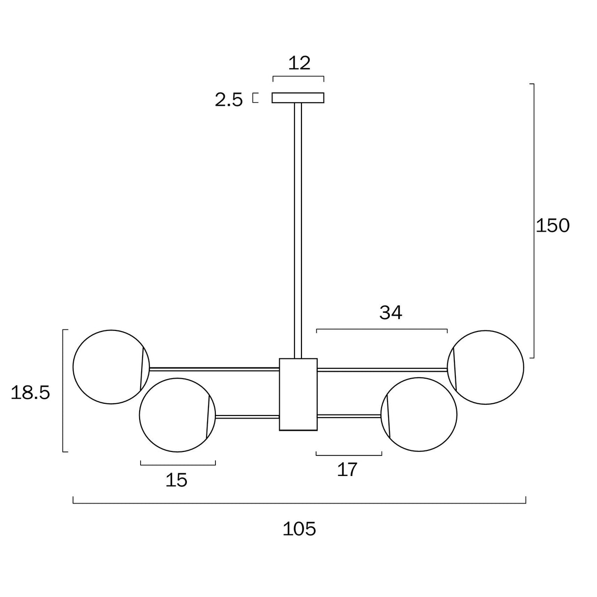 Telbix Marsten 12 Lights Pendant