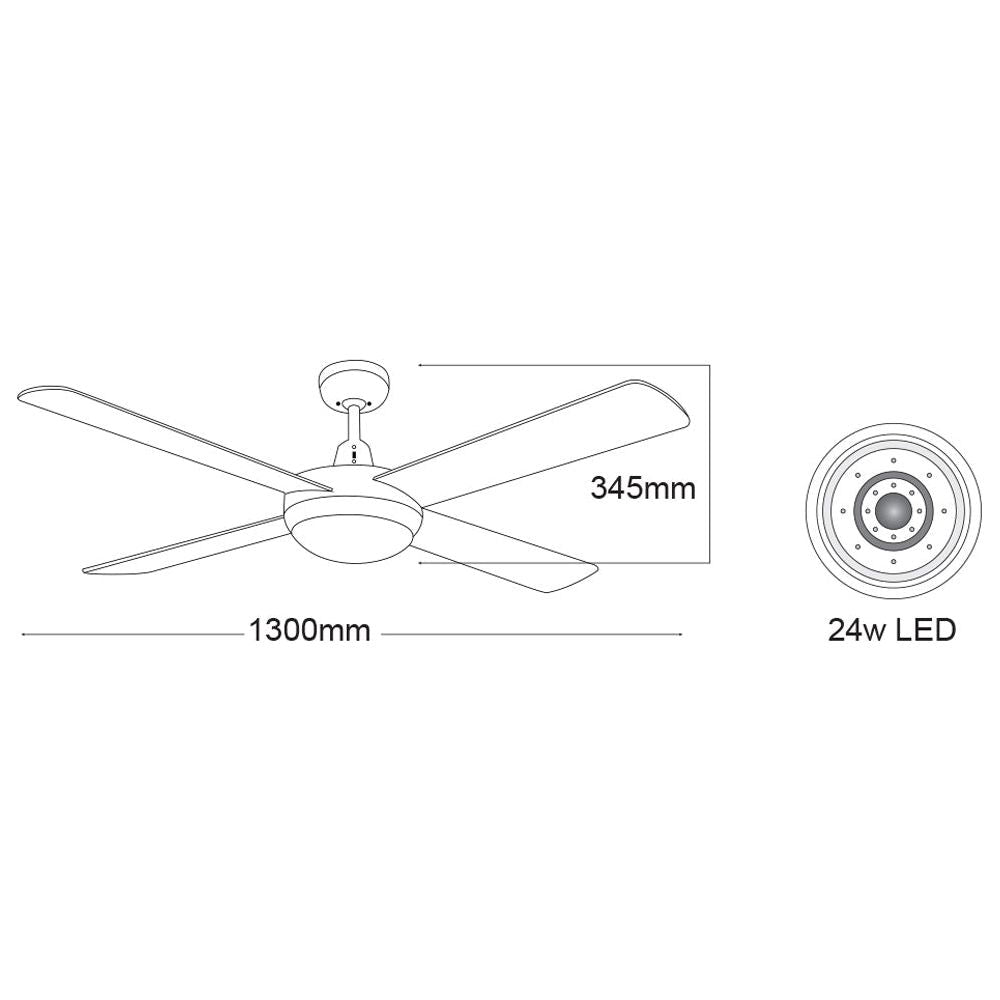 Martec Lifestyle 52″ DC Ceiling Fan With 24W CCT LED Light and Remote