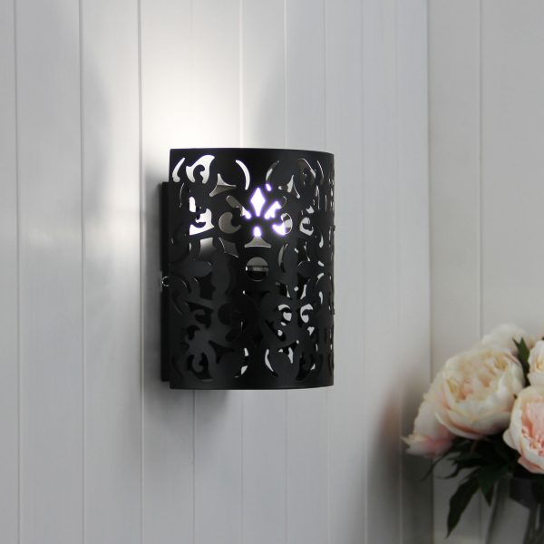 Oriel Vicky Wall Light Black Laser Cut Metal Wall Mounted Light