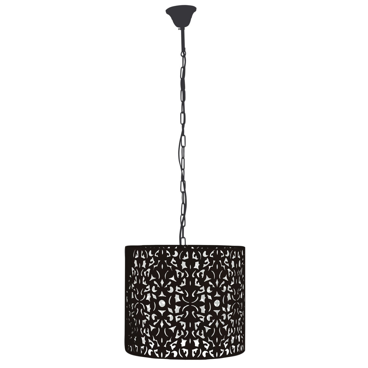 Oriel Vicky 35 Black Laser Cut Metal Pendant