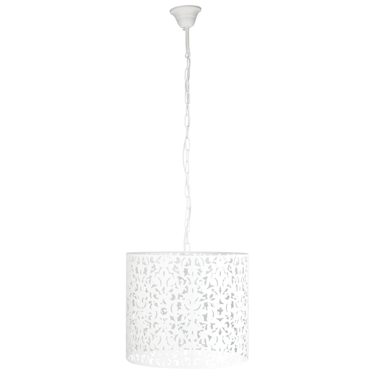Oriel Vicky 35 White Laser Cut Metal Pendant