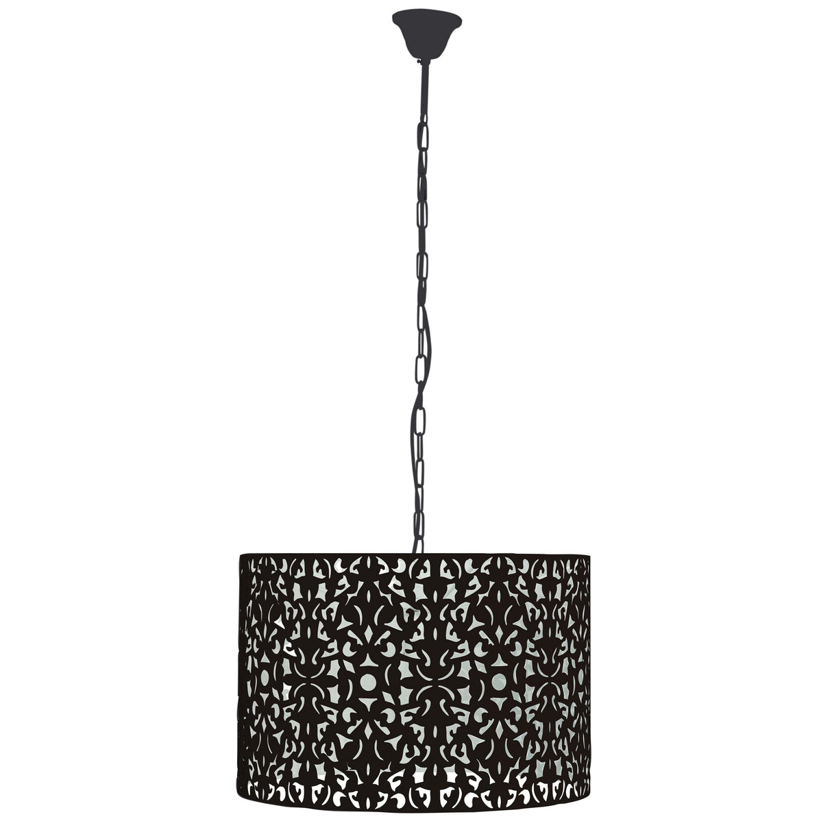 Oriel Vicky 45 Black Laser Cut Metal Pendant
