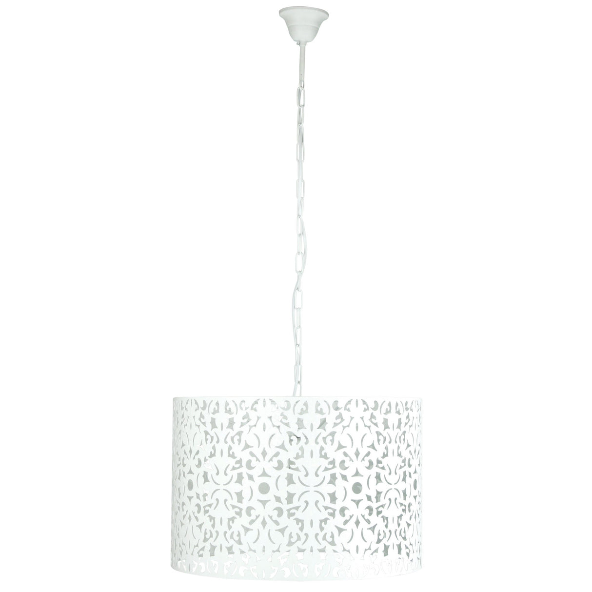 Oriel Vicky 45 White Laser Cut Metal Pendant