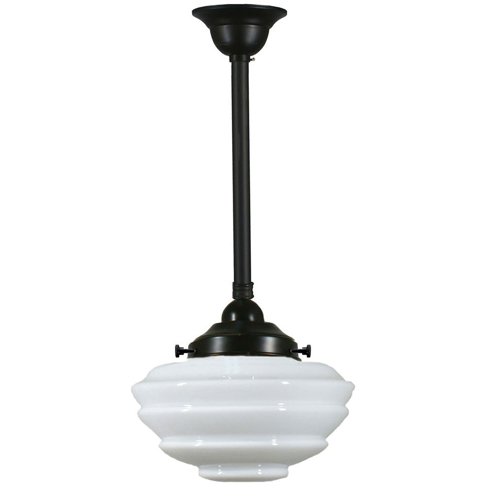 Lighting Inspiration Cannes Opal Rod Pendant 3/4'' Half Meter Patina Black