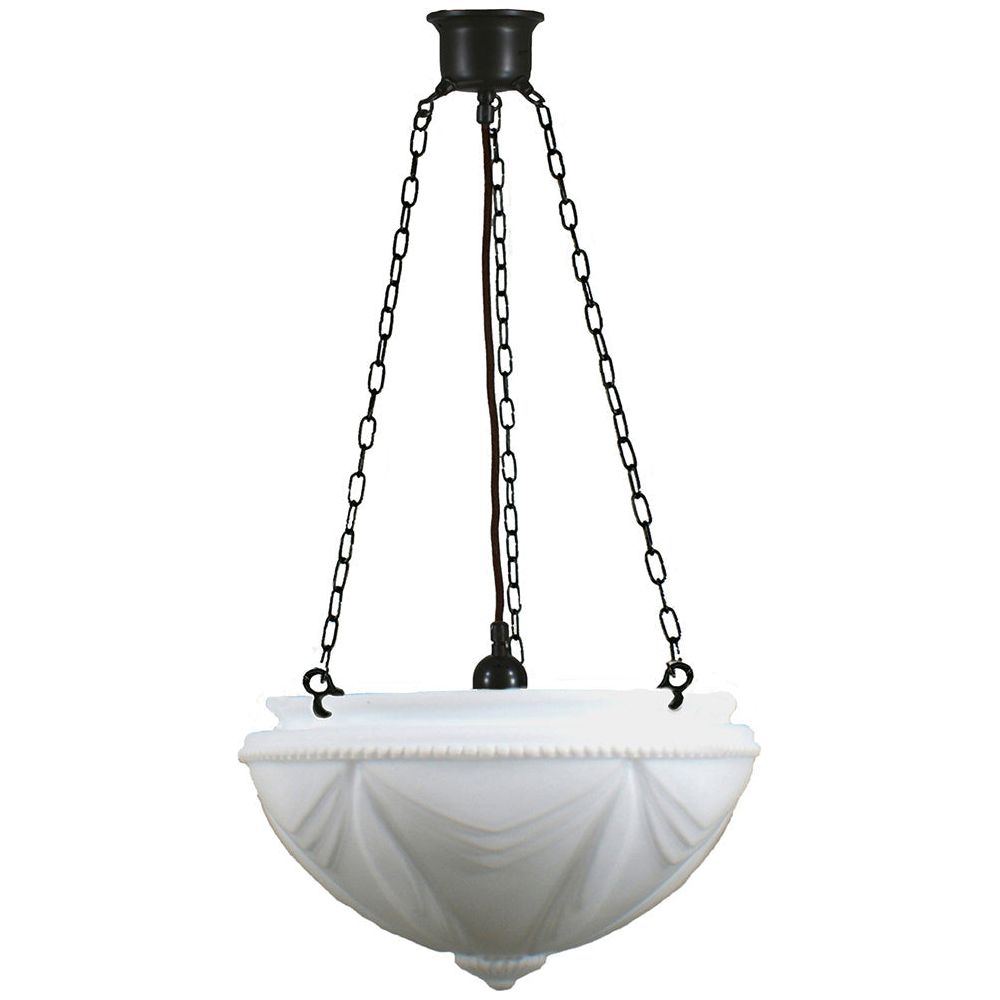 Lighting Inspiration Empire 14'' Opal Matt 3 Chain Black Cord Susp Patina Black