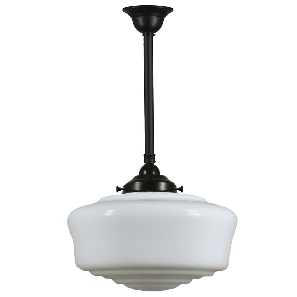 Lighting Inspiration Moulins Opal Rod Pendant 3/4'' Half Meter Patina Black