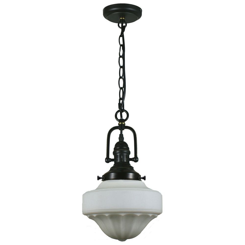 Lighting Inspiration Paramount Derby 1Lt Pendant Black Flex Patina Black