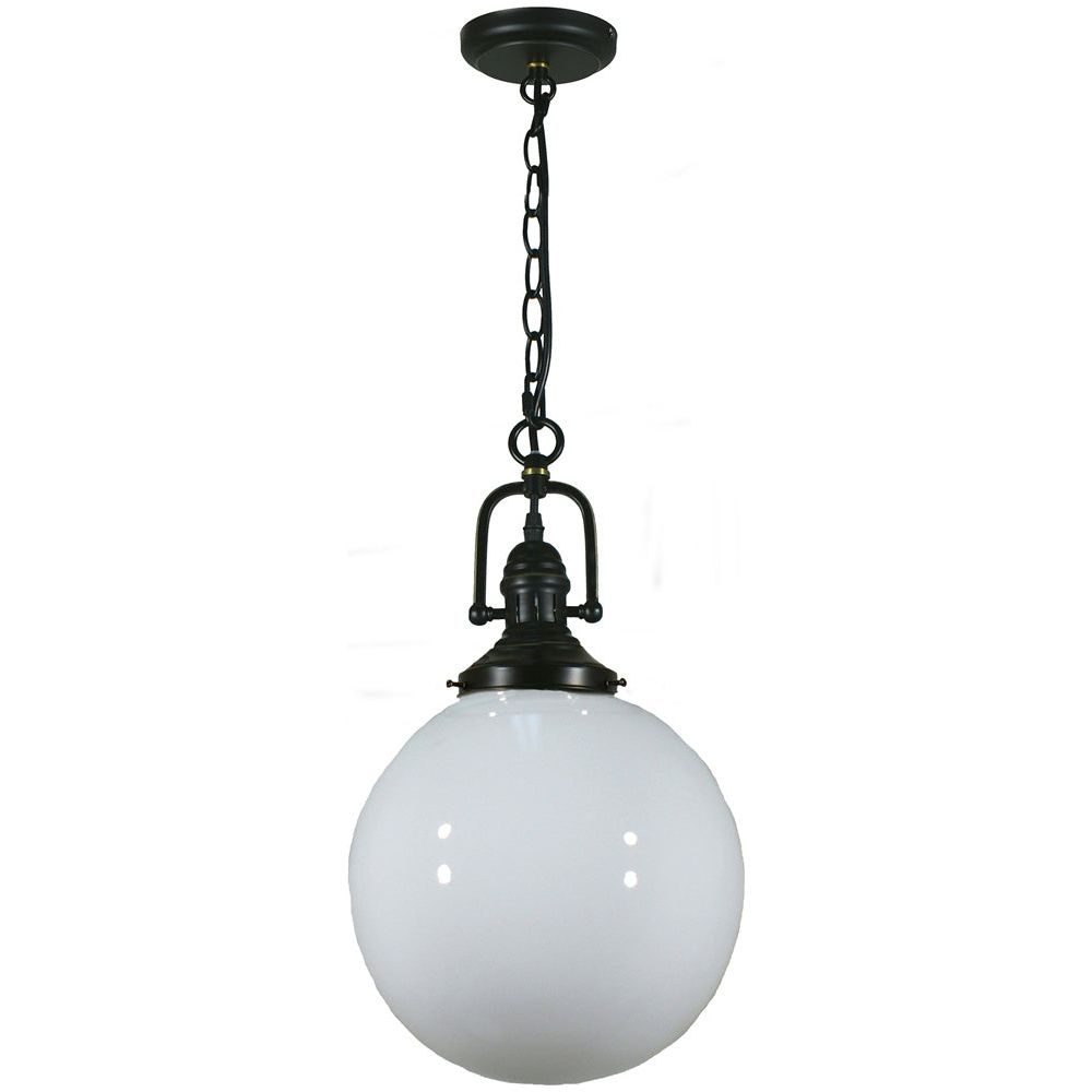 Lighting Inspiration Paramount Opal Sphere 1Lt Pendant Black Flex Patina Black