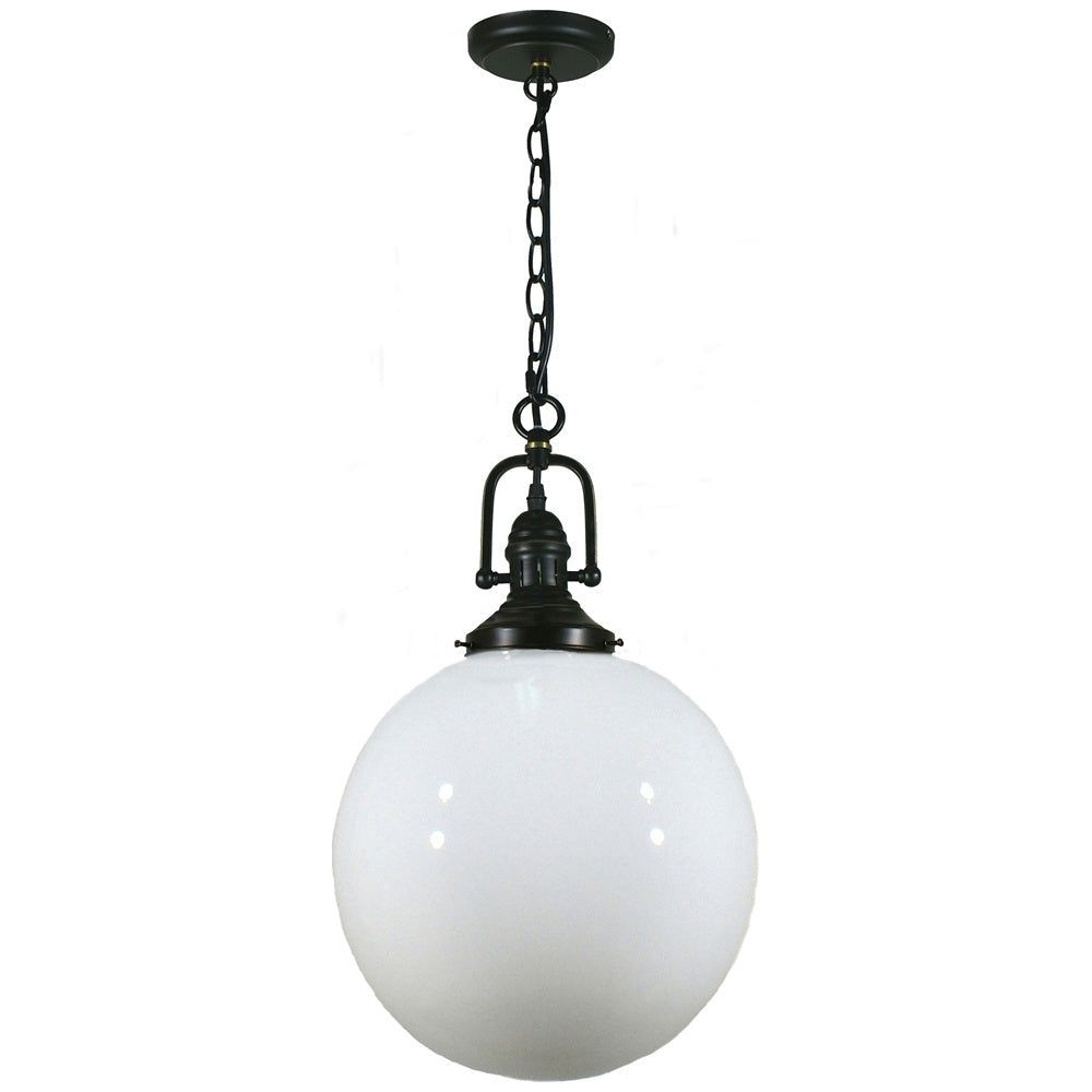 Lighting Inspiration Paramount Opal Sphere 1Lt Pendant Black Flex Patina Black