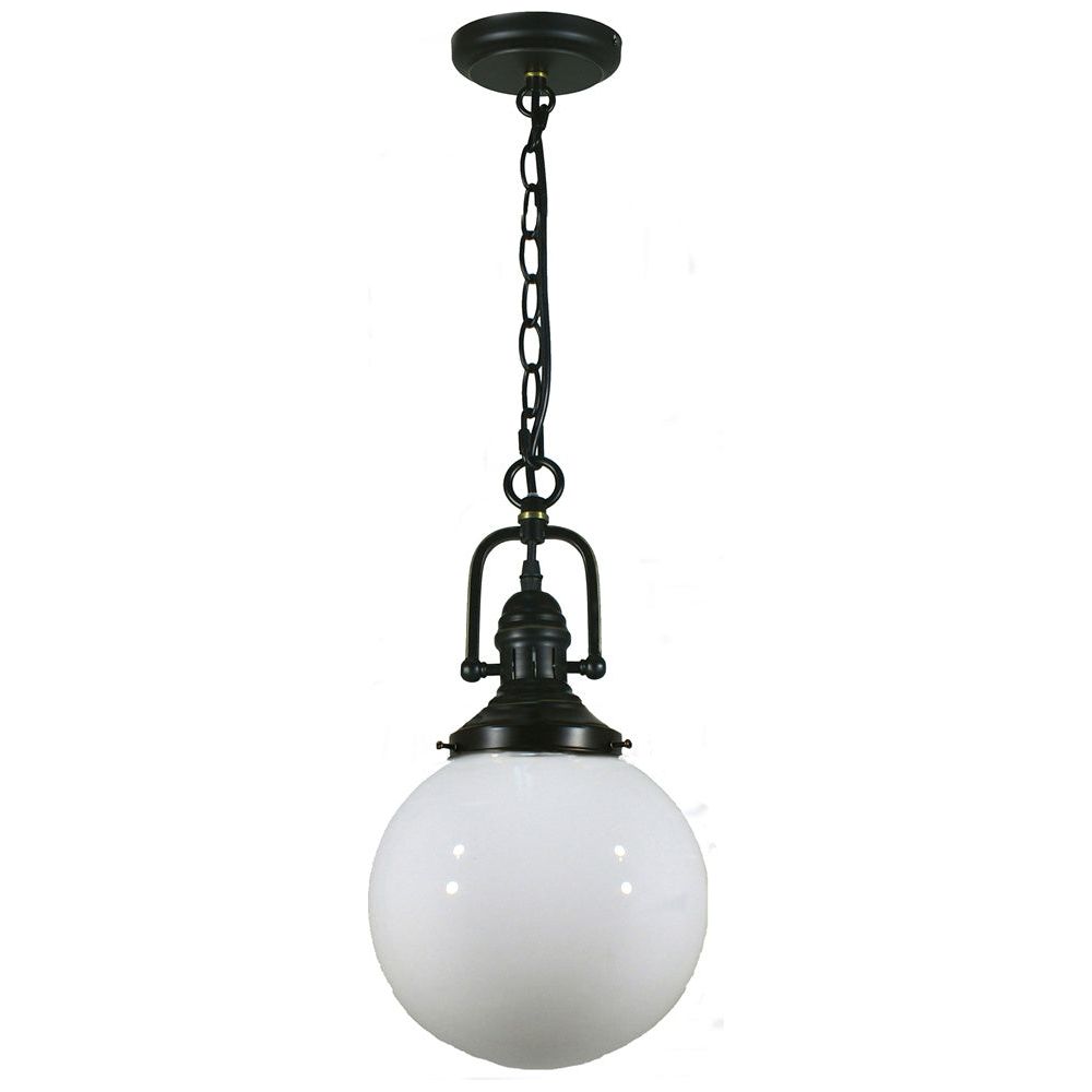 Lighting Inspiration Paramount Opal Sphere 1Lt Pendant Black Flex Patina Black