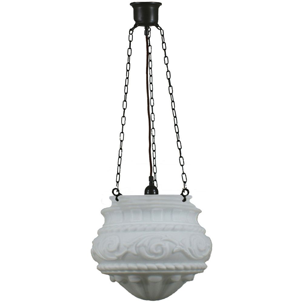 Lighting Inspiration Premier 12'' Opal Matt 3 Chain Black Cord Susp Patina Black