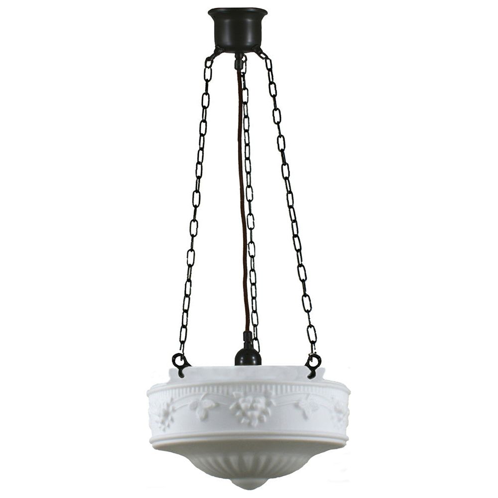 Lighting Inspiration Senator Opal Matt 3 Chain Black Cord Susp Patina Black