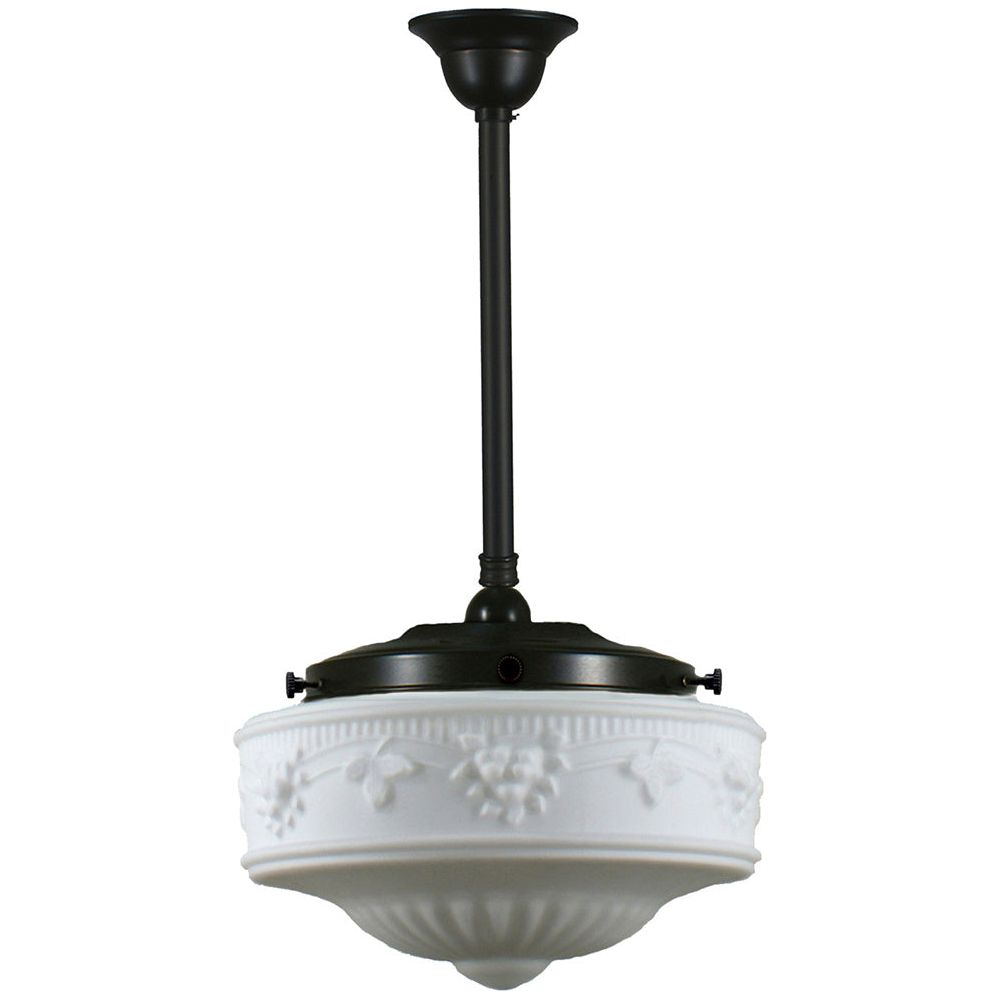 Lighting Inspiration Senator 11'' Opal Matt Rod Pendant 3/4'' Half Meter Patina Black