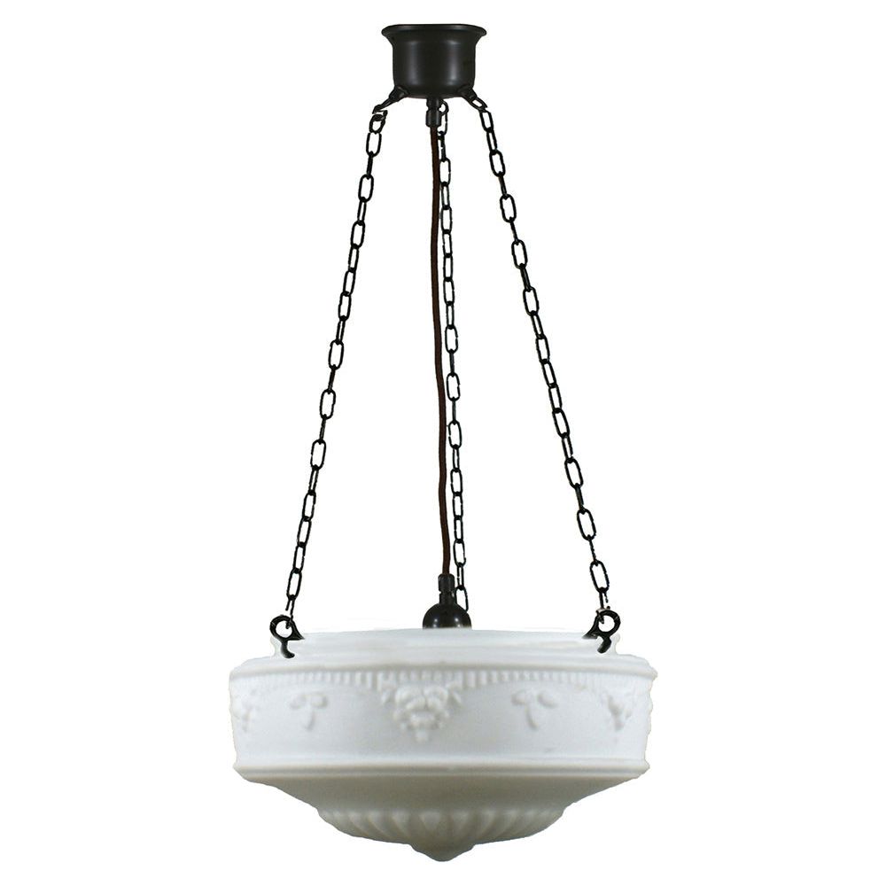 Lighting Inspiration Senator Opal Matt 3 Chain Black Cord Susp Patina Black