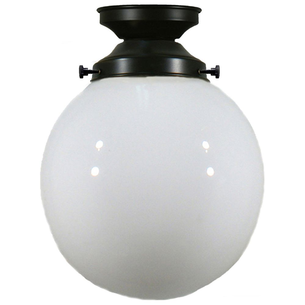 Lighting Inspiration Sphere Opal Batten Fix Light Patina Black