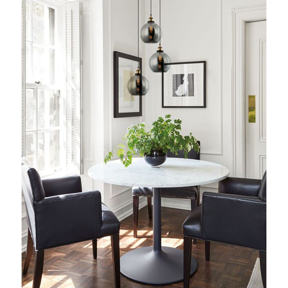 CLA PESINI Interior Wine Glass with Antique Brass/ Chrome Highlight Pendant Lights