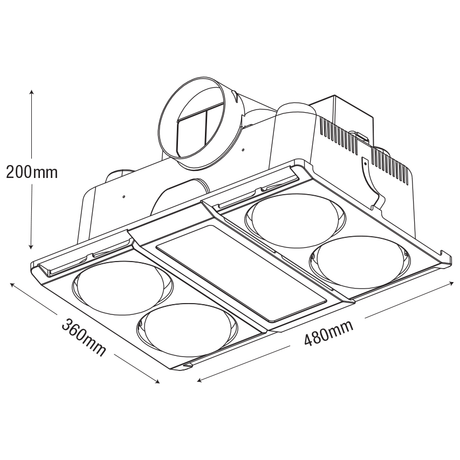 Martec Profile Panel 4 High Performance 3 in 1 Bathroom Heater With Exhaust Fan