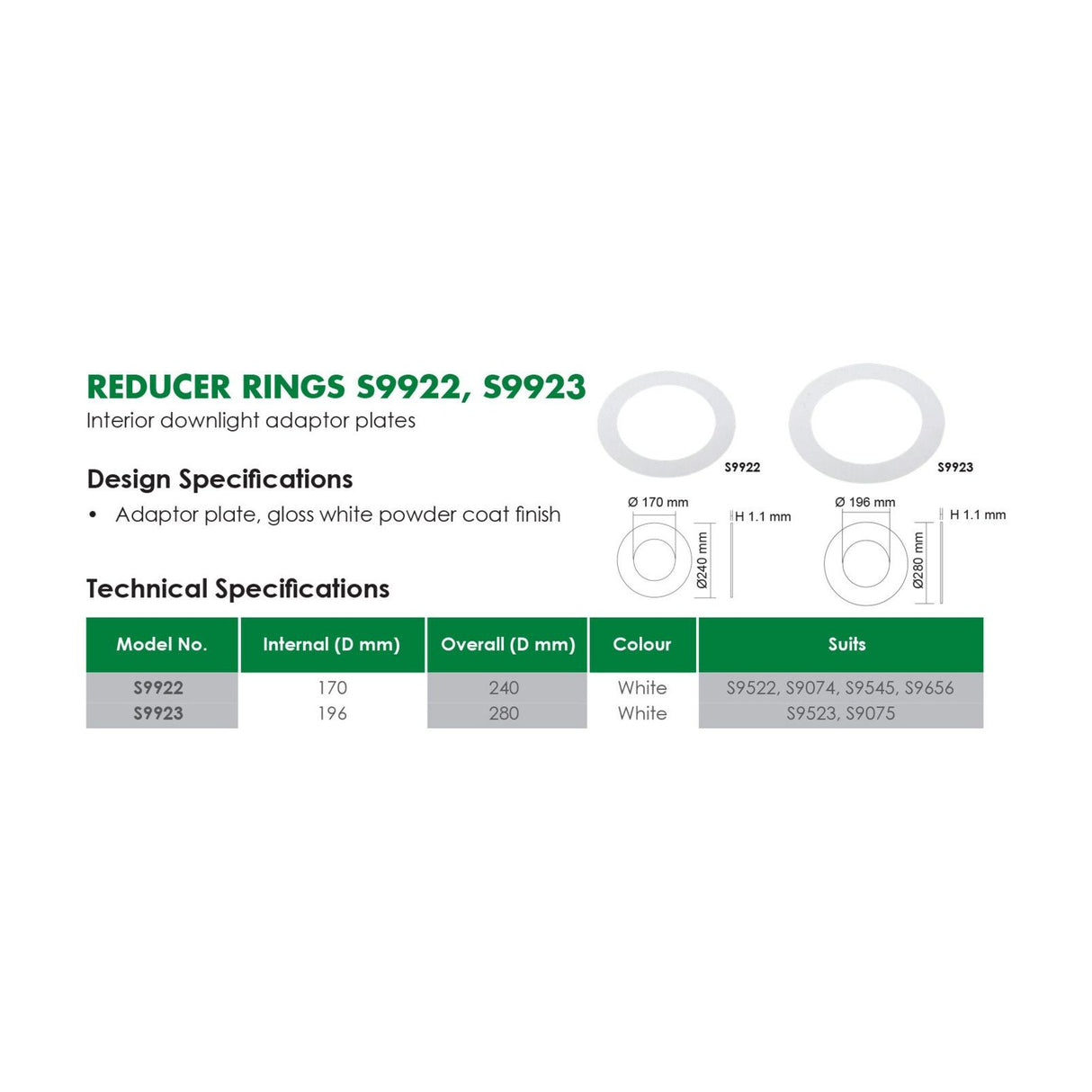 SAL REDUCER RING S9922 S9923