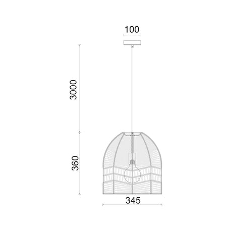 CLA ROTA Natural Rattan Ellipse Pendant Light