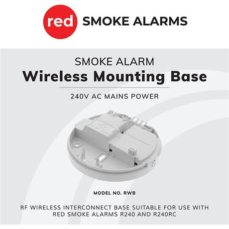Red Wireless Base RWB for 240v Smoke Alarms