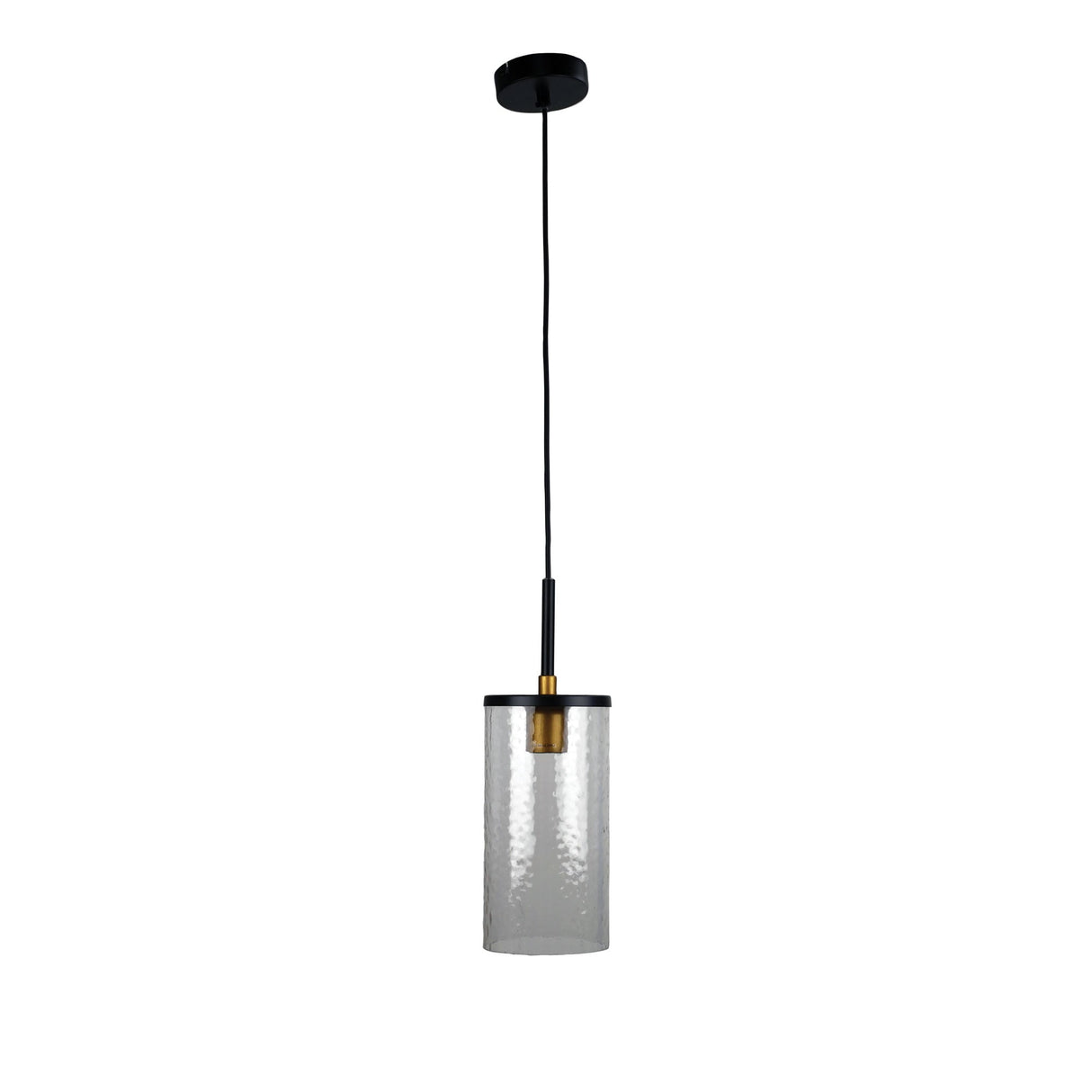 Oriel Lighting Raymont Single Pendant Matt Black / Clear