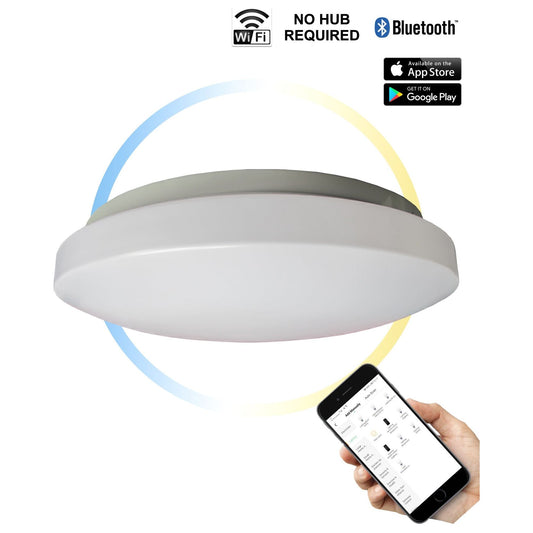 CLA SMTOYS1 LED Smart White Round Dimmable Tri-CCT Oyster Light