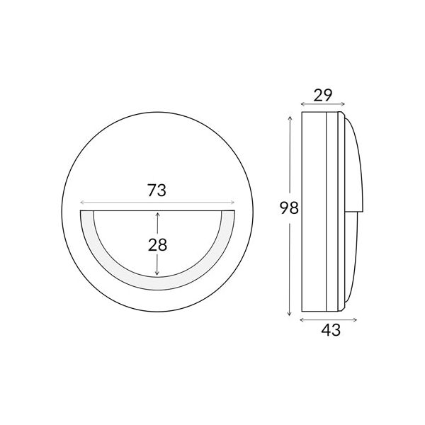 CLA Ste Exterior LED Surface Mounted Eyelid Step Lights