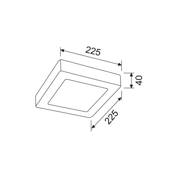 CLA SURFACETRI Square LED Dimmable Tri-CCT Surface Mounted Oyster Lights