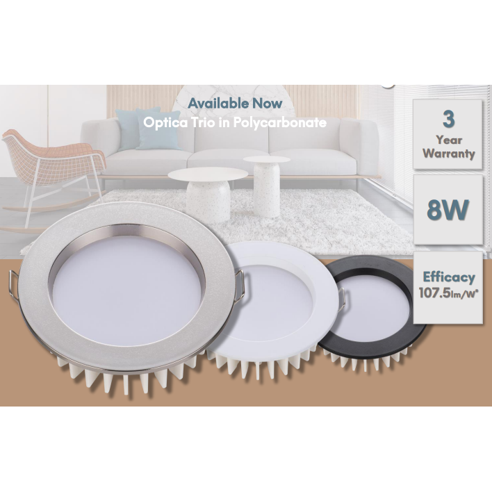 Mercator Optica Lite 8W LED Downlight Tri-Colour