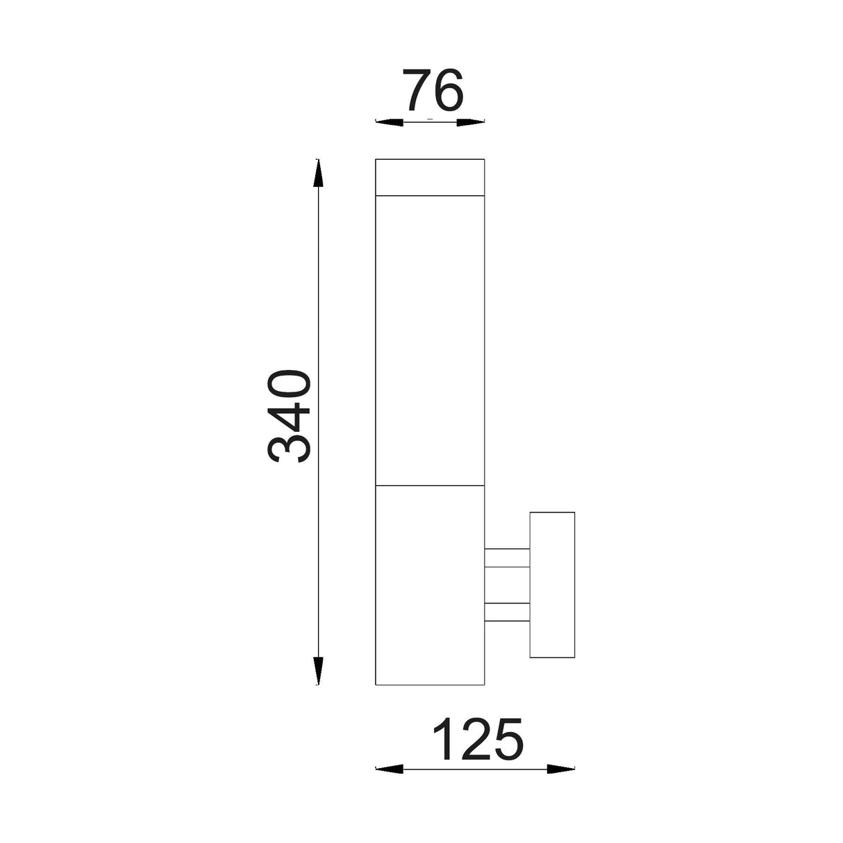 CLA TORRE Exterior E27 Surface Mounted Wall Lights Stainless Steel IP44