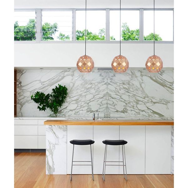 CLA TUILE Interior Embossed Tiled Iron Pendant Lights