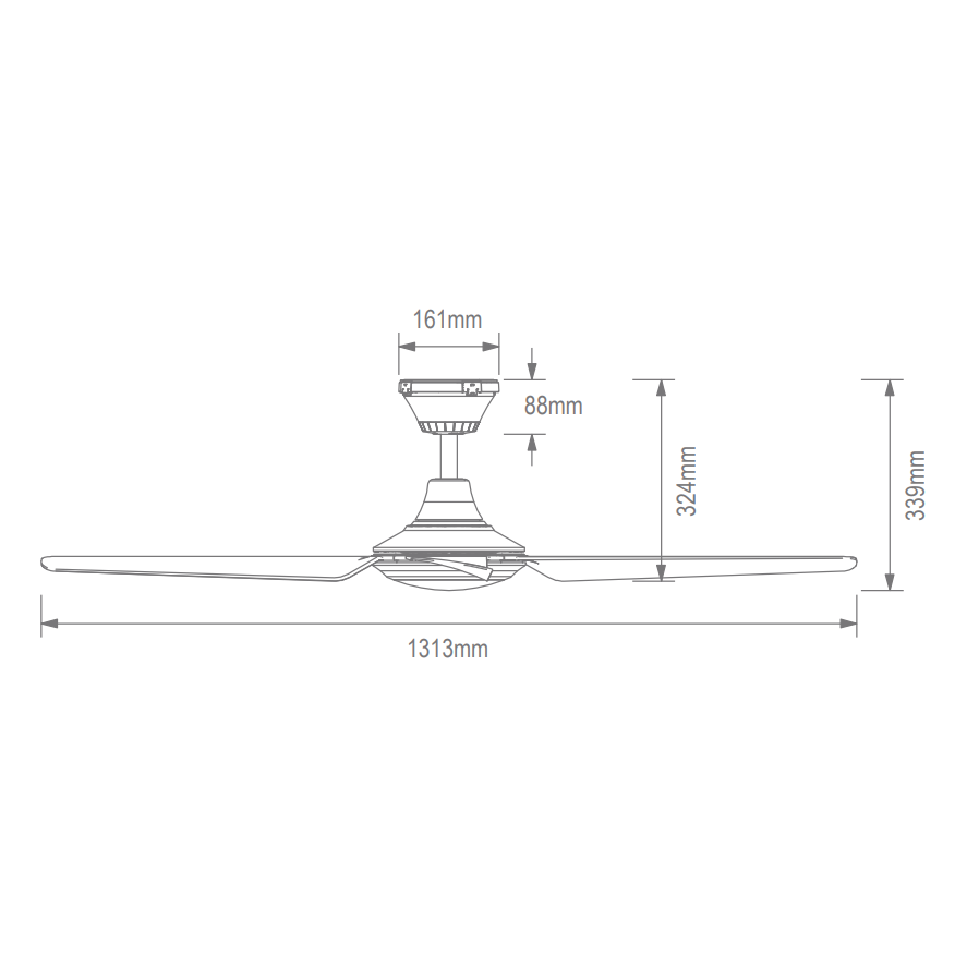 Domus FRESCO 4 BLADE 52" DC IP66 CEILING FAN & LED LIGHT