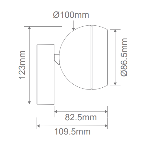 Domus MOON 6/9W 240V TRIO SURFACE MOUNT LIGHT FLOOD