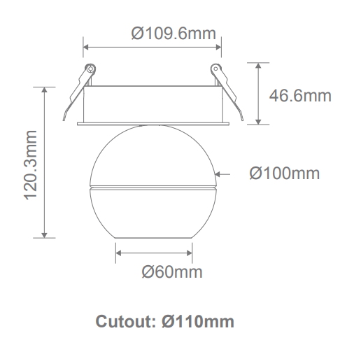 Domus Moon 6/9W 240V TRIO RECESSED Ceiling Light Spot