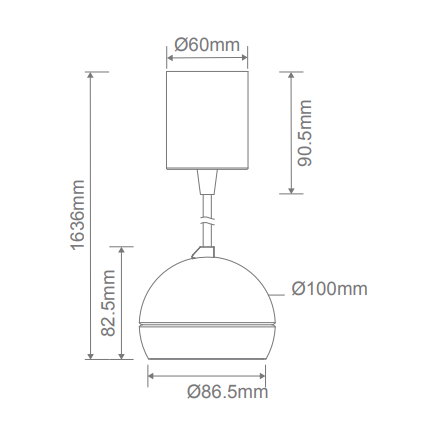 Domus MOON LED 6/9W 240V 1.5M TRIO FLOOD PENDANT