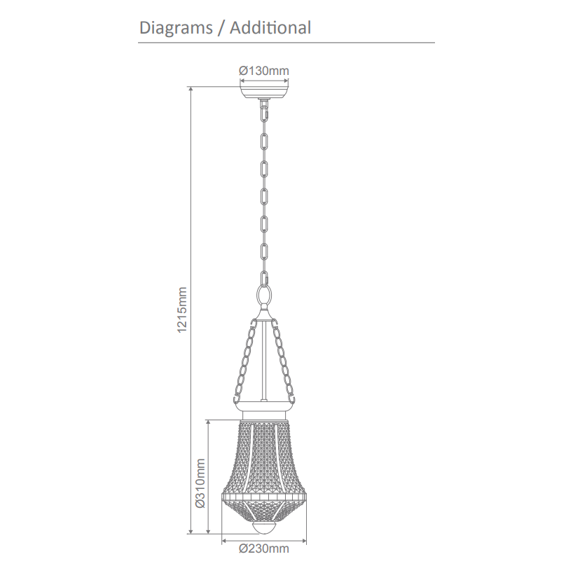 Domus MAYA Lantern Pendant Black 240V - E27