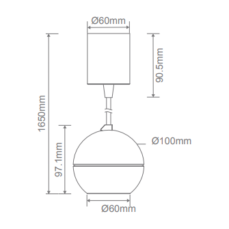 Domus MOON LED 6/9W 240V 1.5M TRIO SPOT PENDANT