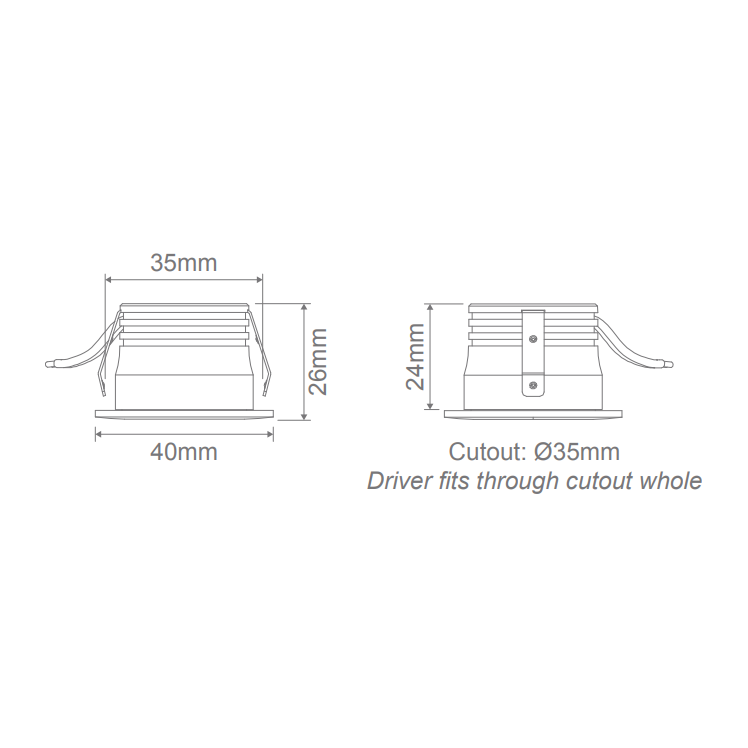 Domus Pico-3 Mini Round 3W Dimmable Led Fixed Tricolour Downlight