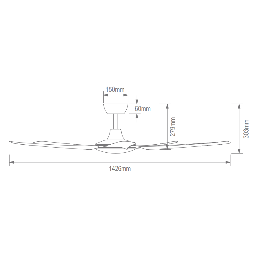 Domus HOVER 5 BLADE 56" DC CEILING FAN