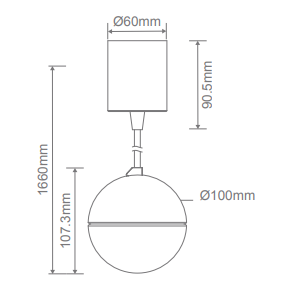Domus MOON LED 6/9W 240V 1.5M TRIO OPAL PENDANT