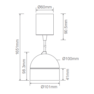 Domus MOON LED 6/9W 240V 1.5M TRIO TUBE PENDANT
