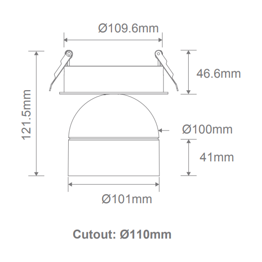 Domus Moon 6/9W 240V TRIO RECESSED Ceiling Light Tube